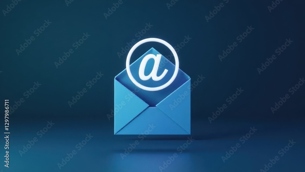 Aisdr. Email envelope is blue and has white email symbol Aisdr. Email envelope is blue and has white email symbol