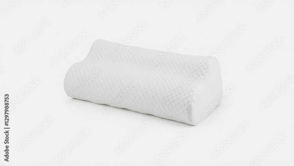 Contour Pillow. Pillow is white and has small pattern on it Contour Pillow. Pillow is white and has small pattern on it