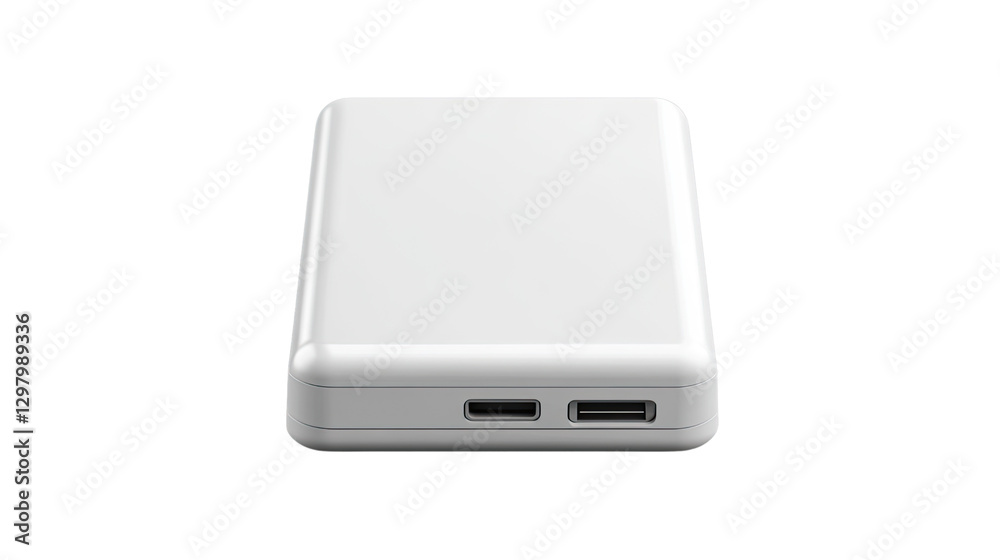 Portable Power Source: A modern, compact portable power bank. The design is sleek, smooth, and minimalist, perfect for on-the-go charging needs. Portable Power Source: A modern, compact portable power bank. The design is sleek, smooth, and minimalist, perfect for on-the-go charging needs.