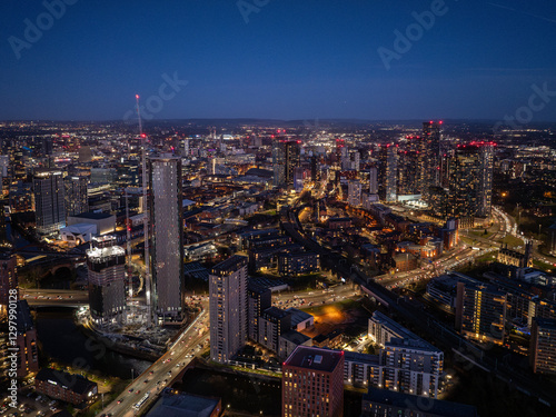 Wallpaper Mural Sunrise Over Manchester Deansgate Square and Castlefield Torontodigital.ca