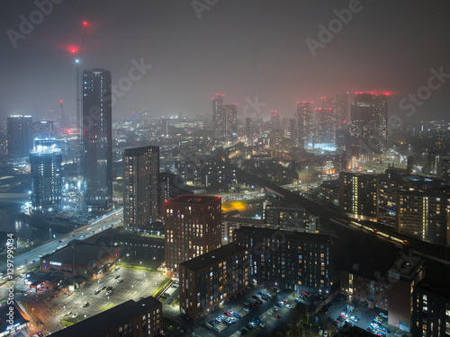 Wallpaper Mural Sunrise Over Manchester Deansgate Square and Castlefield Torontodigital.ca