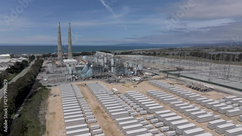 Aerial view battery energy storage facility Moss Landing BESS