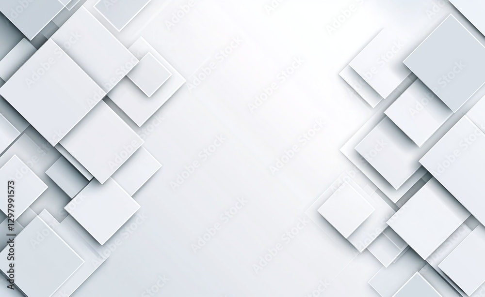 Fototapeta premium A modern abstract design featuring overlapping white squares on a soft gradient background