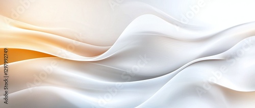 A smooth abstract background featuring flowing waves in soft shades of orange and white. Ideal for creative projects, presentations, or digital art. Versatile and elegant. photo