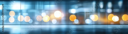 A vibrant and modern abstract image showcasing blurred lights and reflections from a cityscape. The interplay of colors and shapes evokes a sense of urban energy and movement.