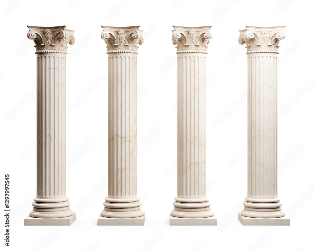 Obraz premium Classical Marble Columns on a transparent background