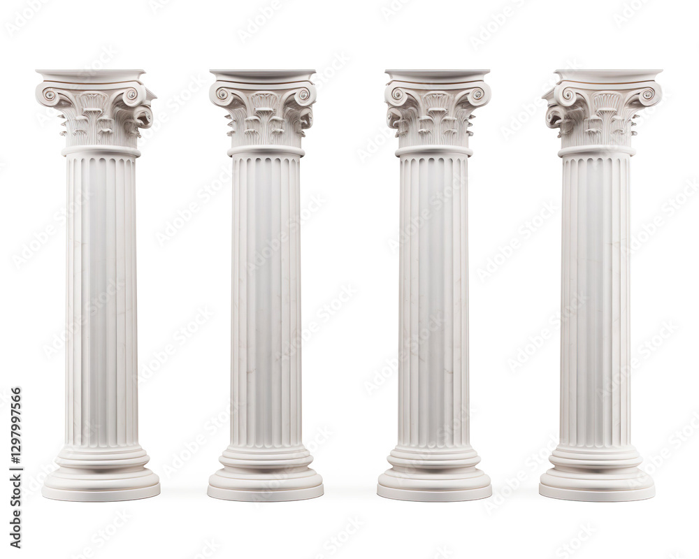Obraz premium Classical Marble Columns on a transparent background