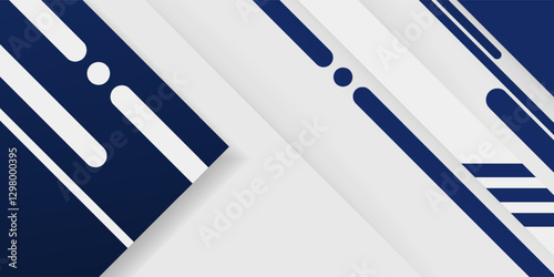 White and blue modern abstract wide banner with geometric shapes. Dark blue and white abstract background. modern vector illustration eps 10