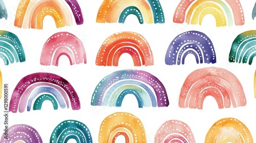 Beautiful watercolor rainbow pattern illustration. Watercolour texture. Pastel tone.
