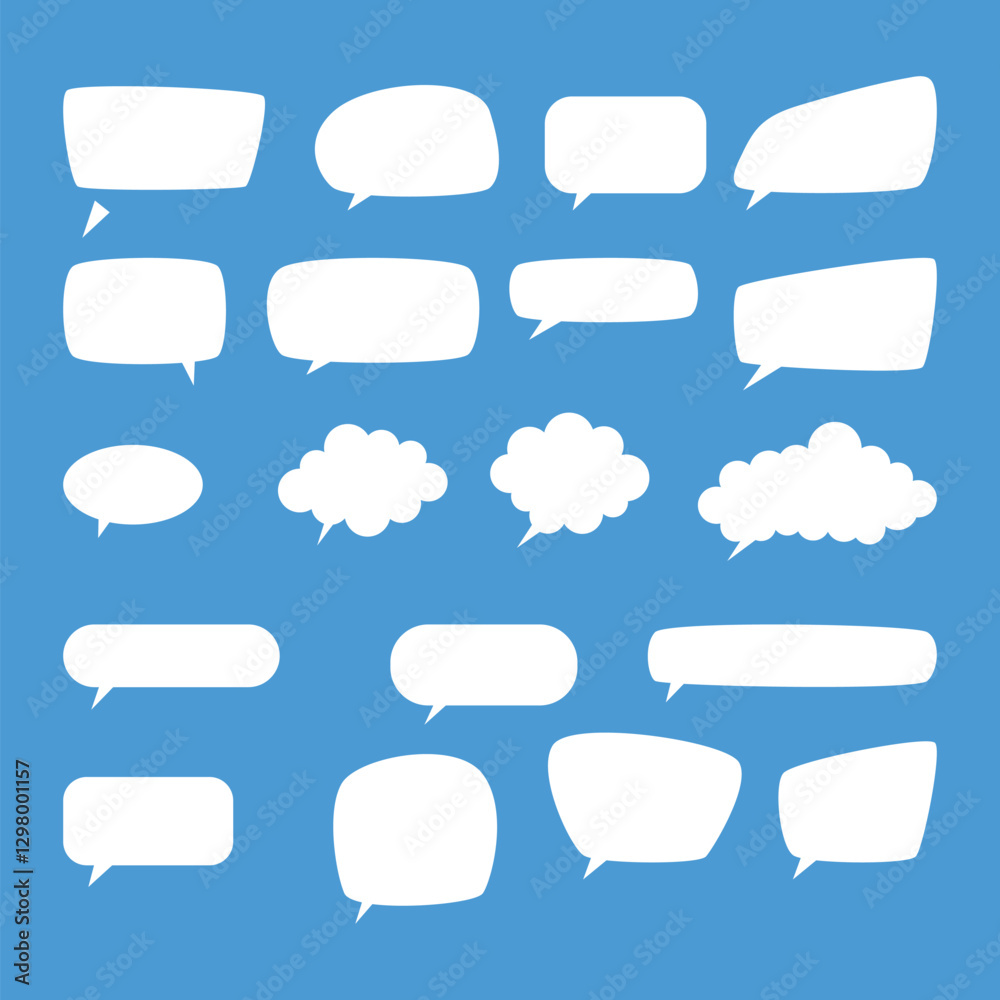 Set of speech bubbles. blank empty cartoon chatting box. message box. comic speech bubbles. text boxes. speech clouds Set of speech bubbles. blank empty cartoon chatting box. message box. comic speech bubbles. text boxes. speech clouds