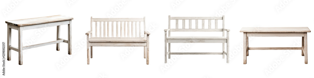 A collection of various minimalist wooden furniture pieces including a table bench chairs and a console or sideboard arranged in a cozy rustic style interior setting with natural lighting and a clean A collection of various minimalist wooden furniture pieces including a table bench chairs and a console or sideboard arranged in a cozy rustic style interior setting with natural lighting and a clean