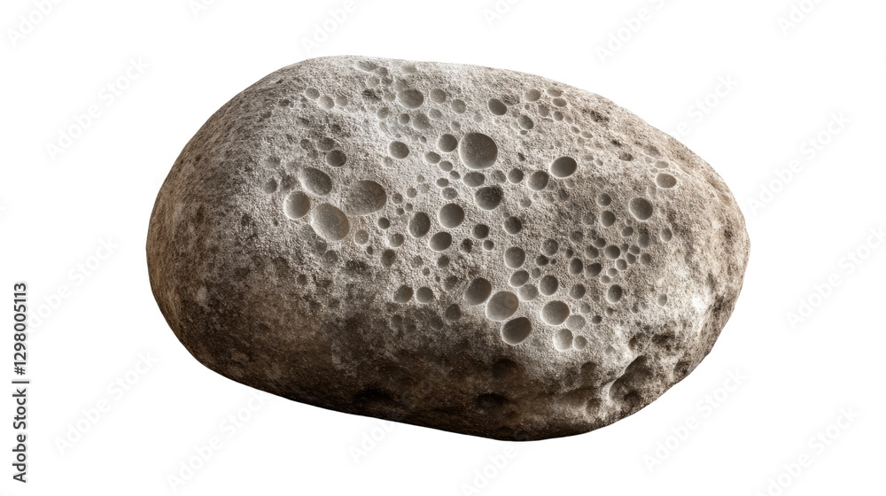Meteorite’s Cosmic Canvas: A rugged meteorite stone, showcasing a mesmerizing texture of craters and unique pockmarks, is isolated against a smooth backdrop Meteorite’s Cosmic Canvas: A rugged meteorite stone, showcasing a mesmerizing texture of craters and unique pockmarks, is isolated against a smooth backdrop