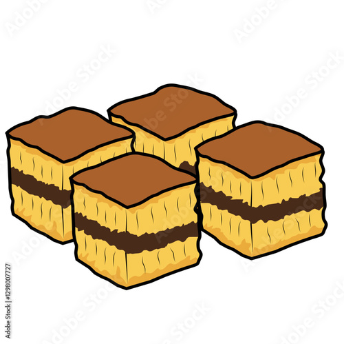 Sweet martabak indonesian typical food vector illustration 