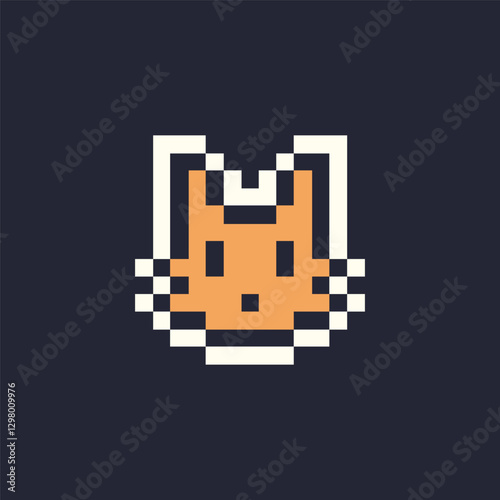 this is Cat face icon in pixel art with colorful color and this item good for presentations,stickers, icons, t shirt design,game asset,logo and your project.