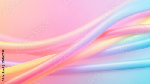 Soft flowing lines create dreamy atmosphere with pastel colors b