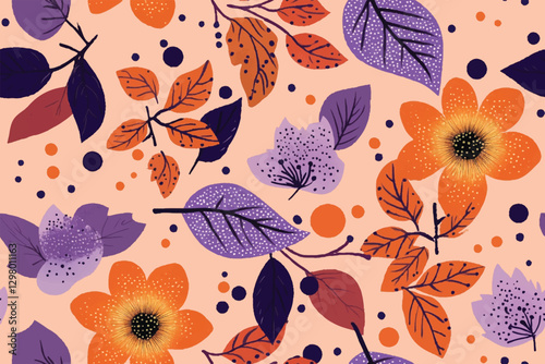 Lovely and Beautiful Spring Flowers Pattern for Fabric, Wallpaper, and More