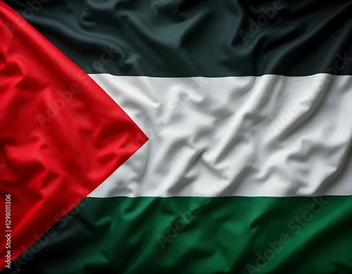 Free Download Close-up of Waving Palestine Flag with Vivid Colors and Detailed Fabric - GFXLoad