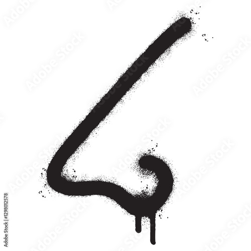 Spray Painted Graffiti nose icon isolated on white background. vector illustration.
