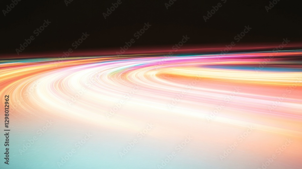 Soft glowing lines create dynamic movement against dark backdrop Soft glowing lines create dynamic movement against dark backdrop