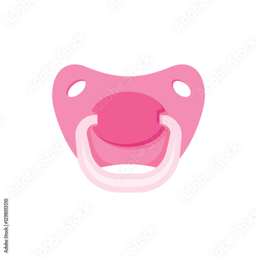 Baby pacifier icon in flat style. Nipple for newborn child vector illustration on isolated background. Soother sign business concept.
