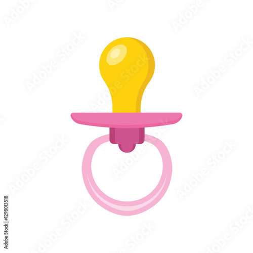 Baby pacifier icon in flat style. Nipple for newborn child vector illustration on isolated background. Soother sign business concept.