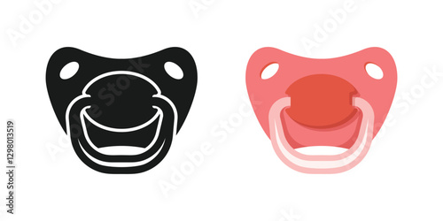 Baby pacifier icon in flat style. Nipple for newborn child vector illustration on isolated background. Soother sign business concept.