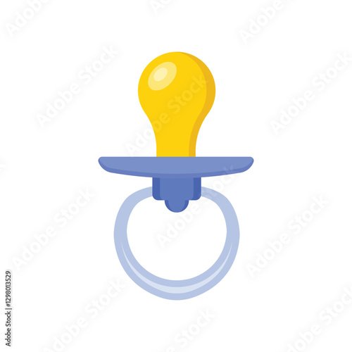 Baby pacifier icon in flat style. Nipple for newborn child vector illustration on isolated background. Soother sign business concept.