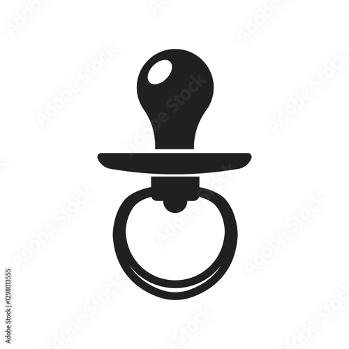 Baby pacifier icon in flat style. Nipple for newborn child vector illustration on isolated background. Soother sign business concept.
