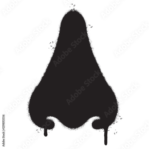 Spray Painted Graffiti nose icon isolated on white background. vector illustration.