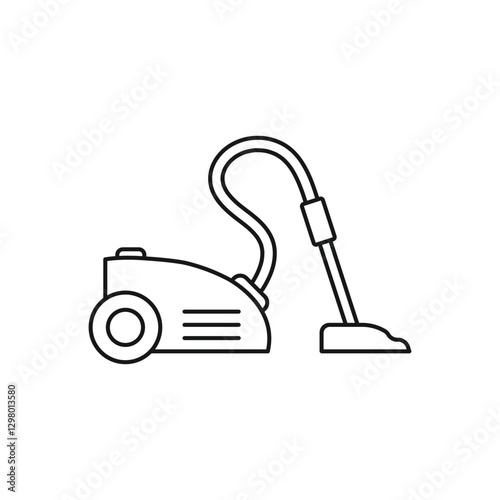 Vacuum cleaner icon in flat style. Equipment for house cleaning vector illustration on isolated background. Clean machine sign business concept.