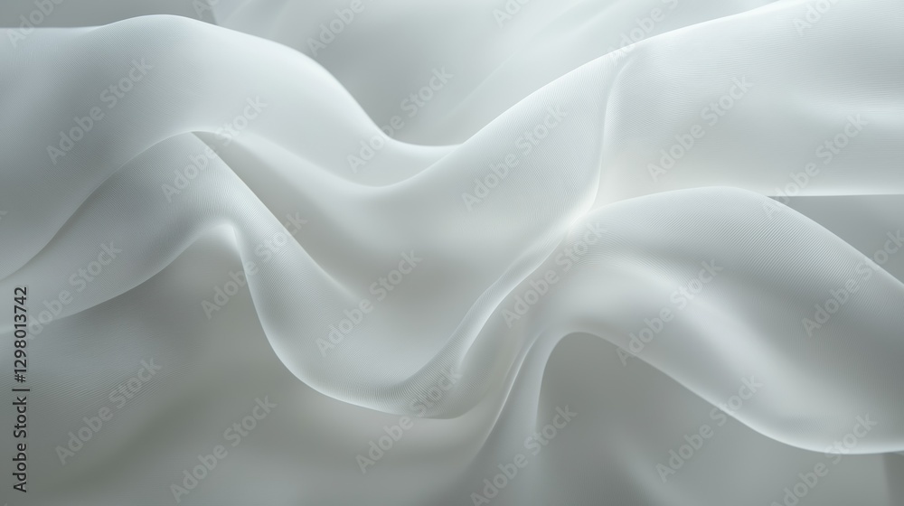 Obraz premium Close-up of a white fabric with a smooth and elegant texture. the fabric appears to be made of a silky or satin-like material, with a subtle sheen that catches the light.