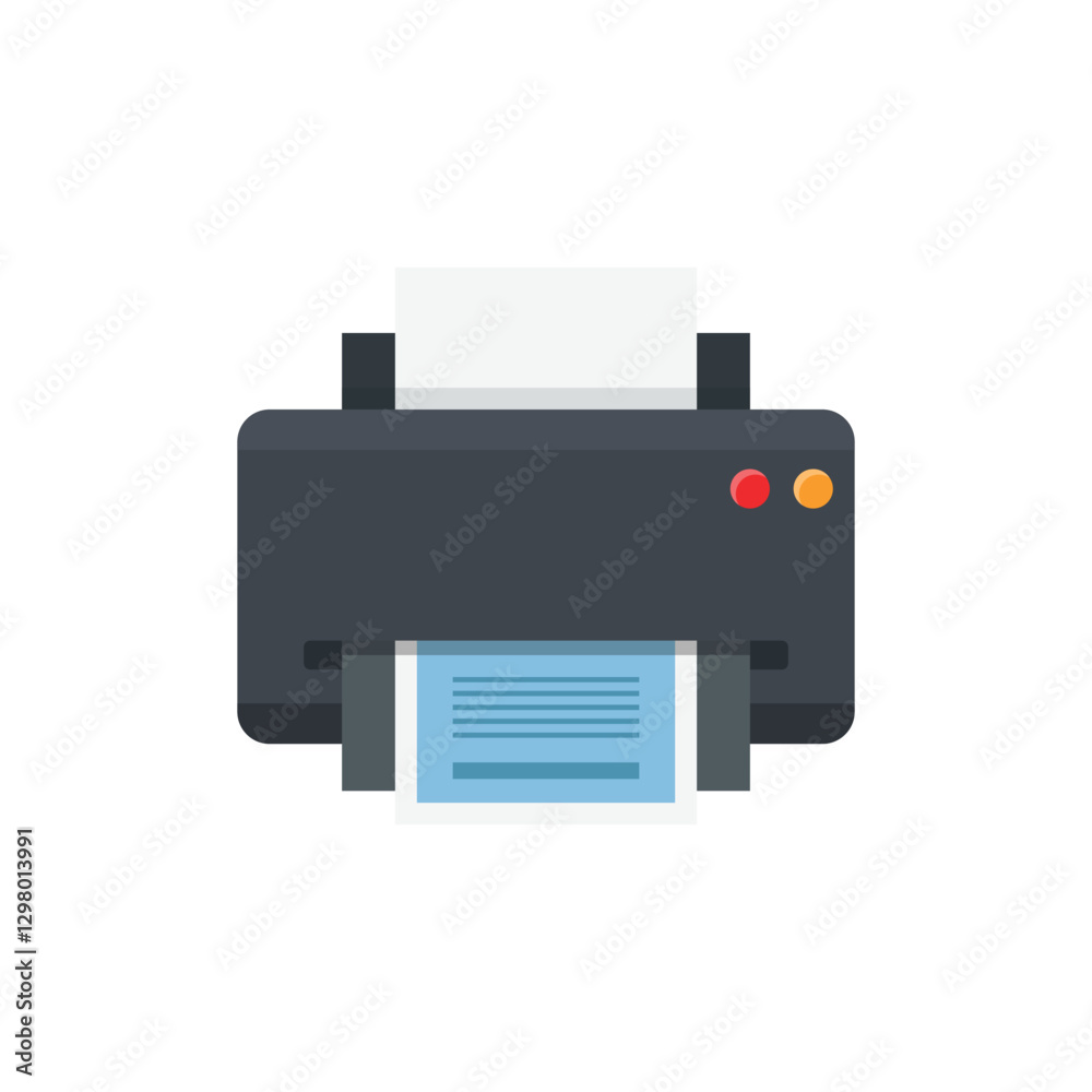 Printer icon in flat style. Office machine vector illustration on isolated background. Printout sign business concept. Printer icon in flat style. Office machine vector illustration on isolated background. Printout sign business concept.