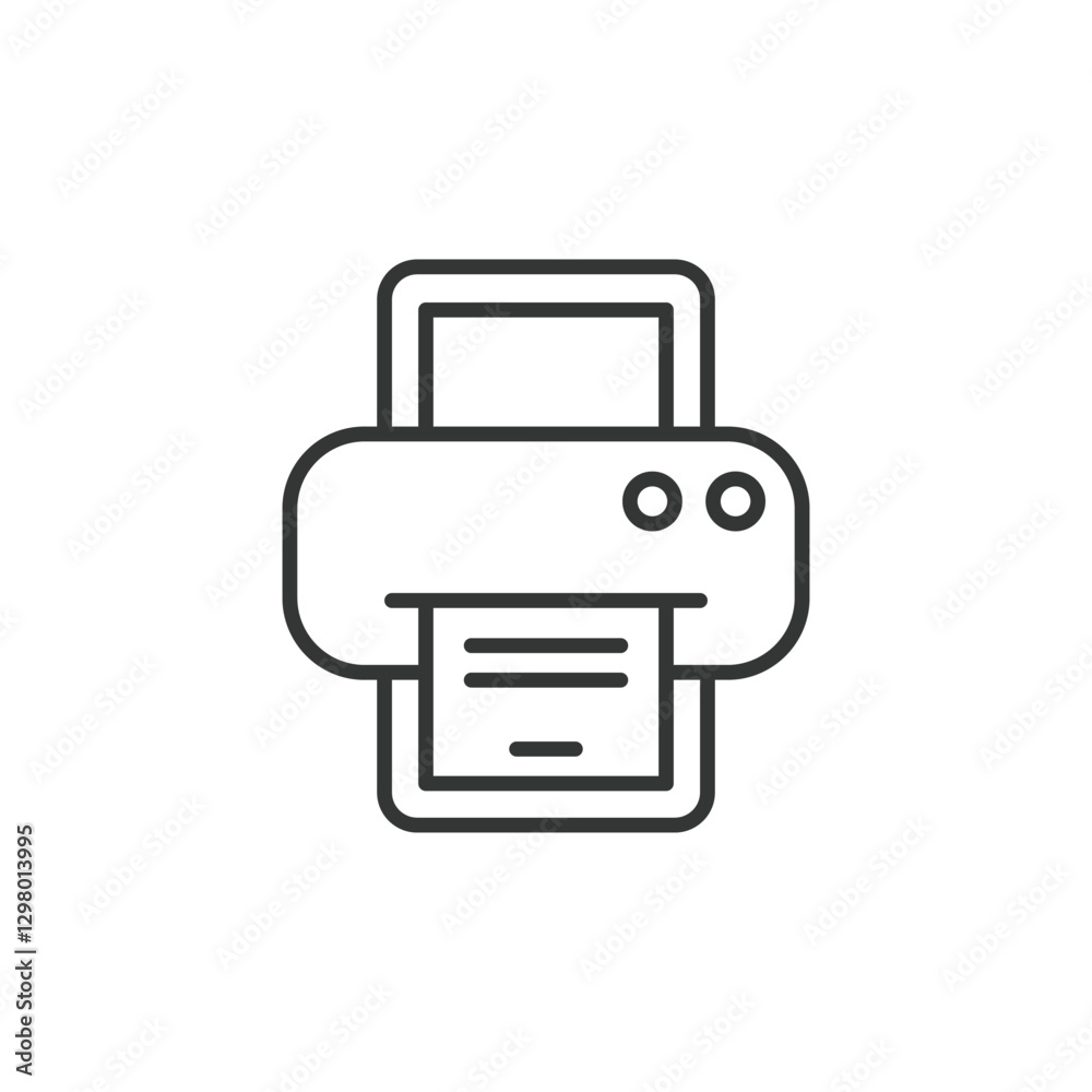 Printer icon in flat linear style. Office machine vector illustration on isolated background. Printout sign business concept. Printer icon in flat linear style. Office machine vector illustration on isolated background. Printout sign business concept.