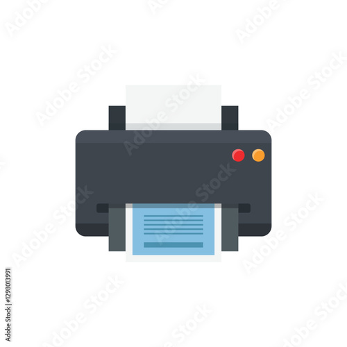 Printer icon in flat style. Office machine vector illustration on isolated background. Printout sign business concept.