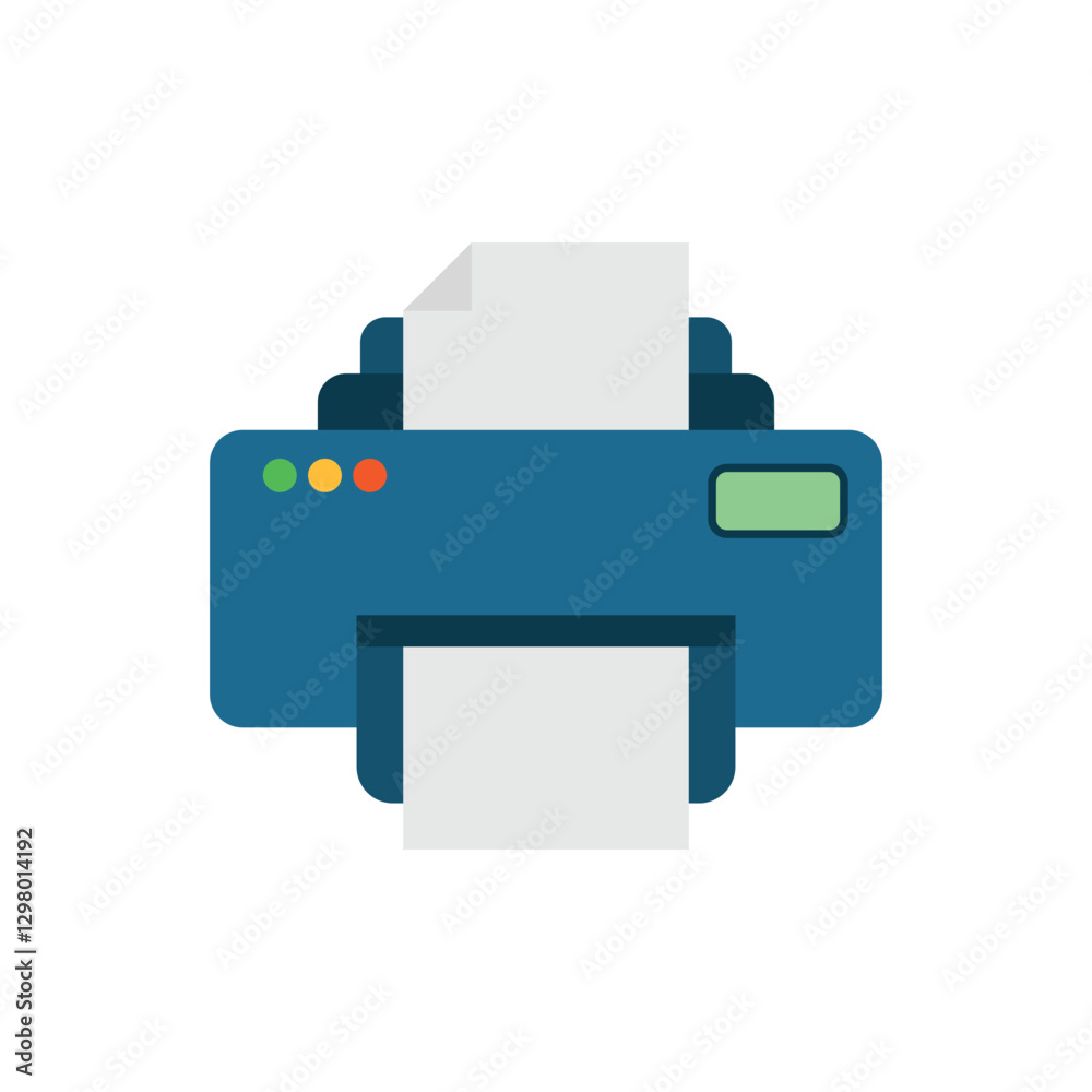 Printer icon in flat style. Office machine vector illustration on isolated background. Printout sign business concept. Printer icon in flat style. Office machine vector illustration on isolated background. Printout sign business concept.