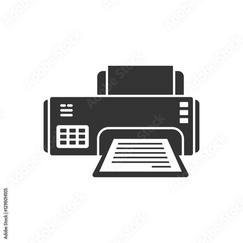 Printer icon in flat style. Office machine vector illustration on isolated background. Printout sign business concept.