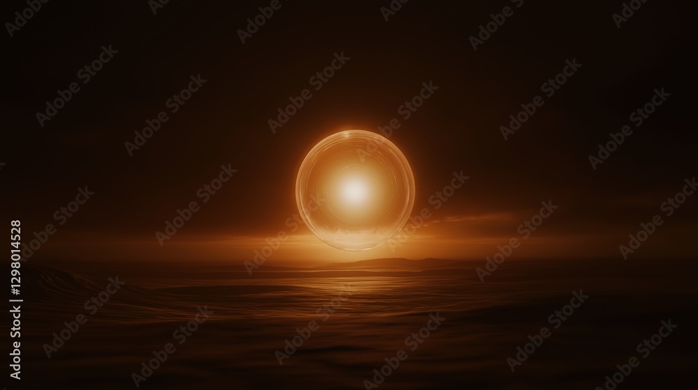 Digital illustration of a planet in the sky. the planet is in the center of the image, with a bright orange glow radiating from its center. Digital illustration of a planet in the sky. the planet is in the center of the image, with a bright orange glow radiating from its center.