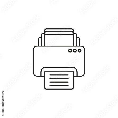 Printer icon in flat linear style. Office machine vector illustration on isolated background. Printout sign business concept.
