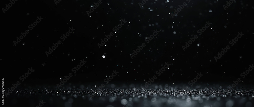 Obraz premium rain drops on black background