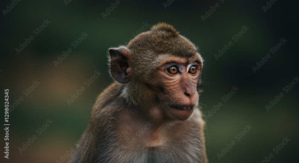 Close-up Portrait of a Curious Macaque Monkey in its Natural Habitat Close-up Portrait of a Curious Macaque Monkey in its Natural Habitat