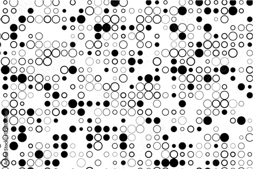 Minimalist design of circle grid with gaps and fills