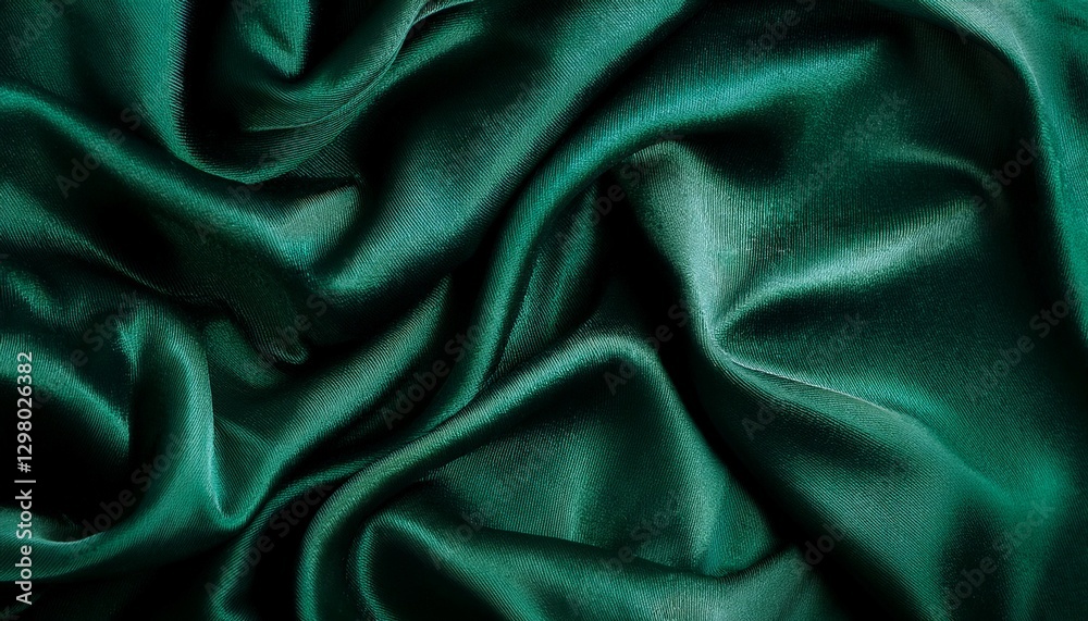 Fototapeta premium A luxury velvet fabric texture in deep emerald green, rich and inviting, exuding elegance and sophistication.