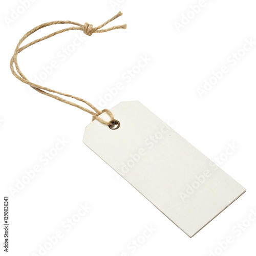  Tag  with Natural String Lanyard transparent background