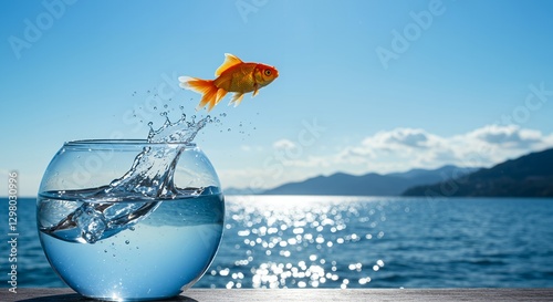 Goldfish Leaps from Bowl to Ocean: A Symbol of Freedom and Adventure