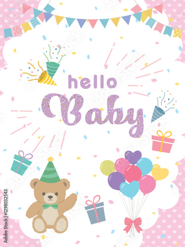 Hello Baby　メルヘンデザインの背景素材
