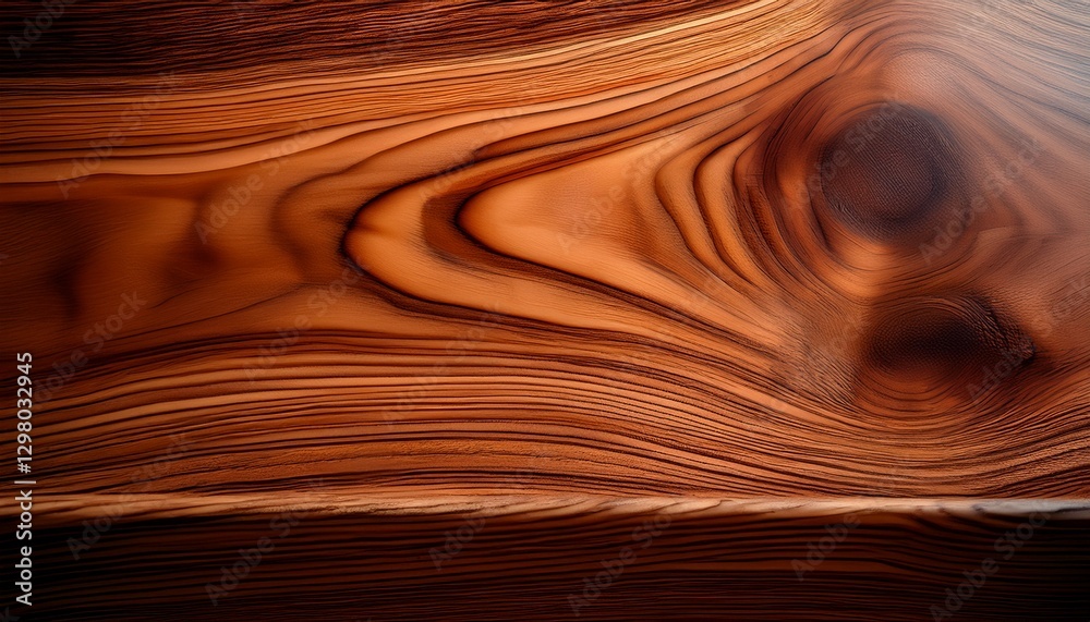 Obraz premium Macro wooden table surface: deep grain patterns and warm, natural wood tones highlighted. Rustic and organic texture. Ideal for backgrounds and design elements.