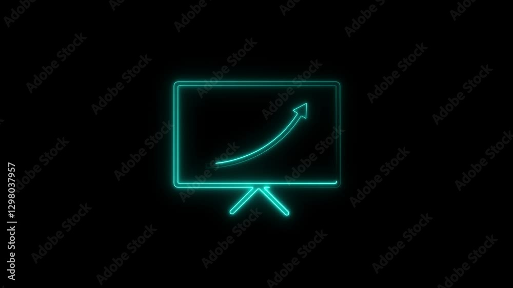 abstract neon business growth graph animation. up arrow line background animation in tv screen. abstract neon business growth graph animation. up arrow line background animation in tv screen.