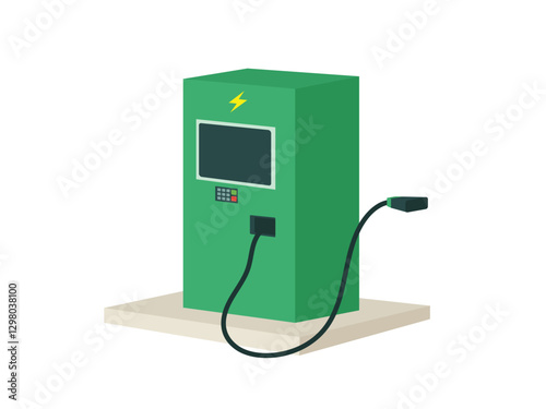 Electric vehicle charging station illustration, electric charging icon