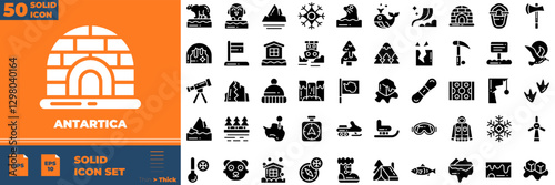 Antartica Solid Editable Icons set