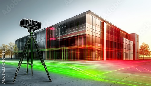 Scanning process of a modern building
